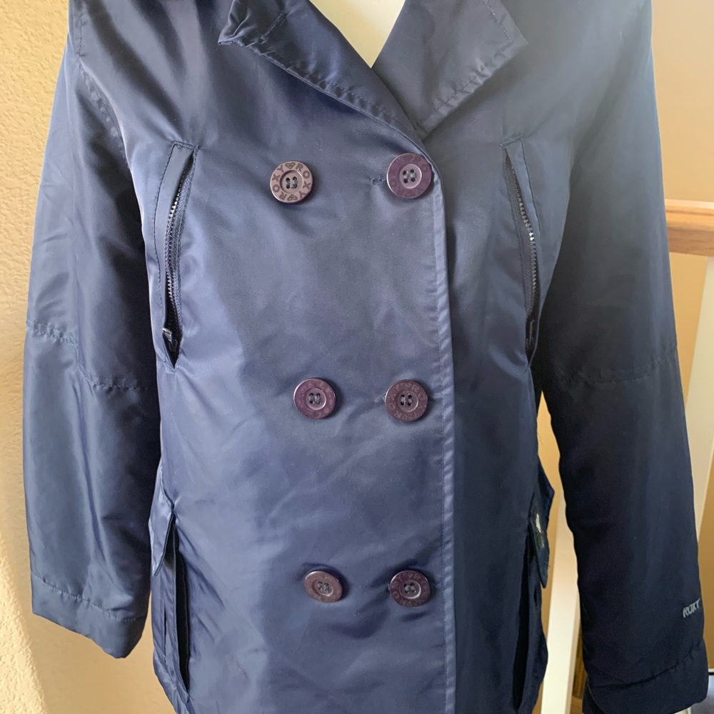 Roxy Navy Double Breasted Peacoat - Fleece Lining